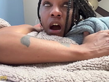 Big tits BLACK MILF Pov Blowjob &_ SQUIRT for white king